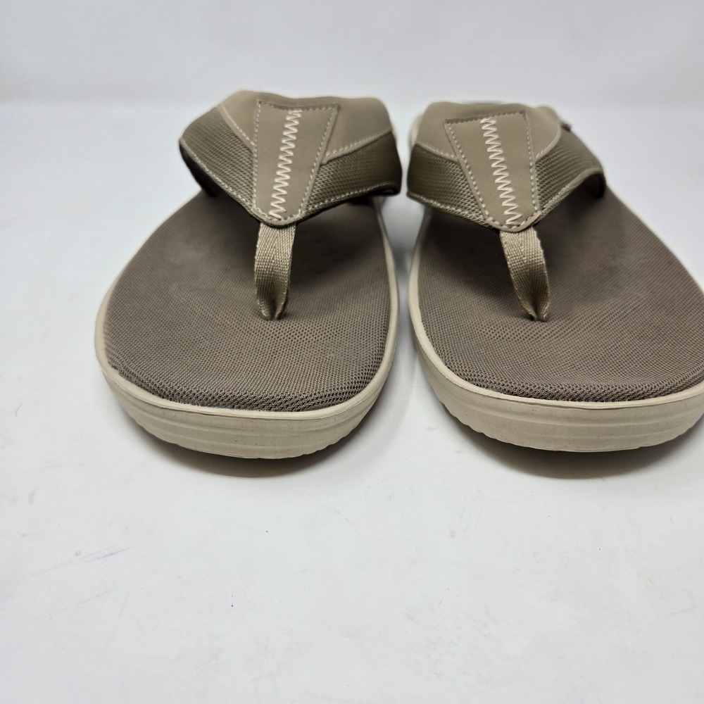 Hey Dude Mens Milo Tan Beige Mesh Flip Flop Sandals Size 14 Lightweight Comfort - Picture 4 of 10